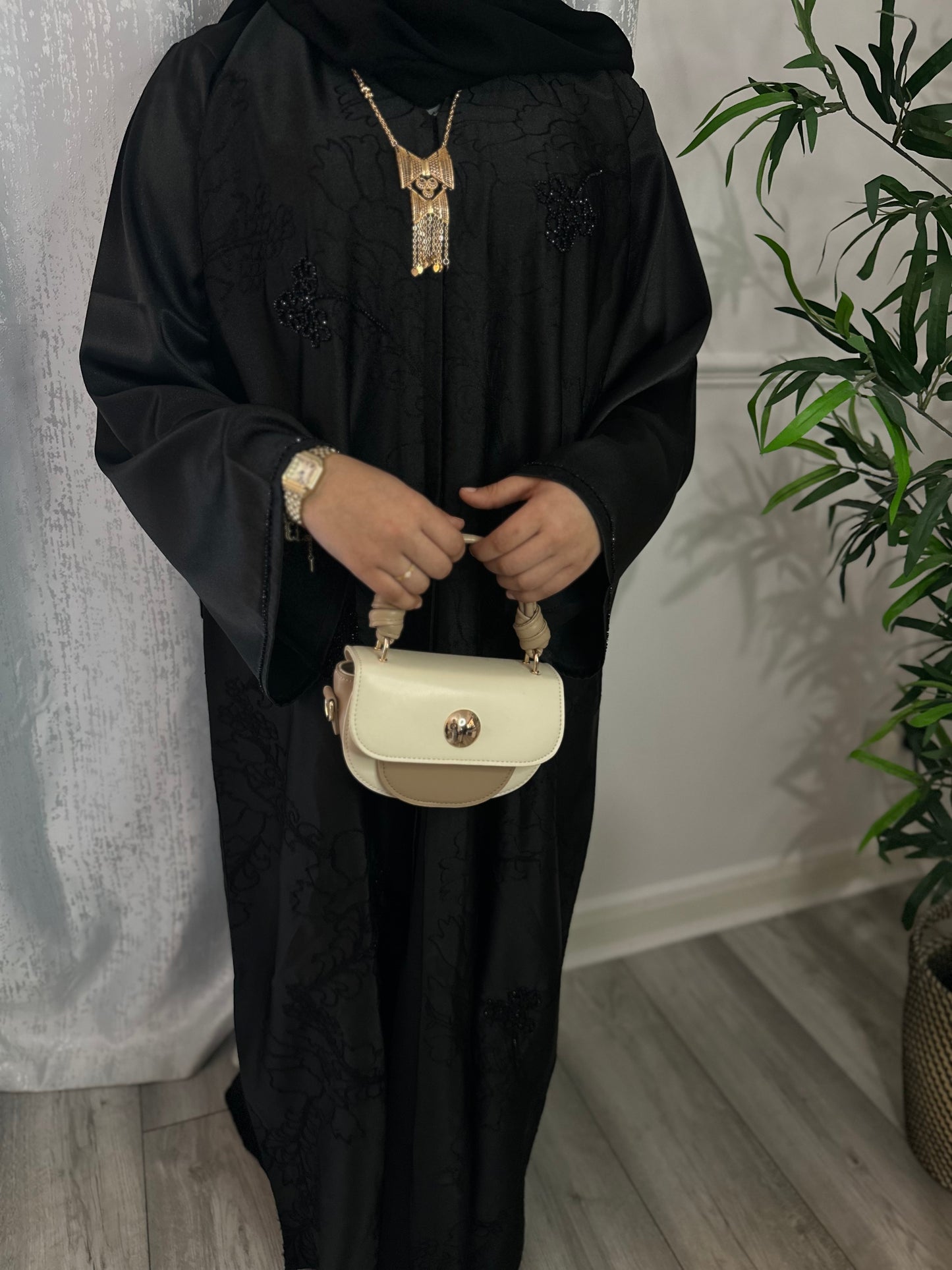 Midnight Bloom Abaya