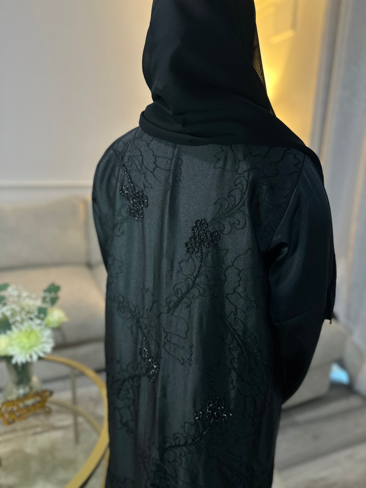 Midnight Bloom Abaya