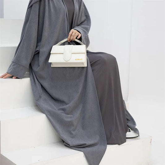 Nabila Abaya Coat: Grey