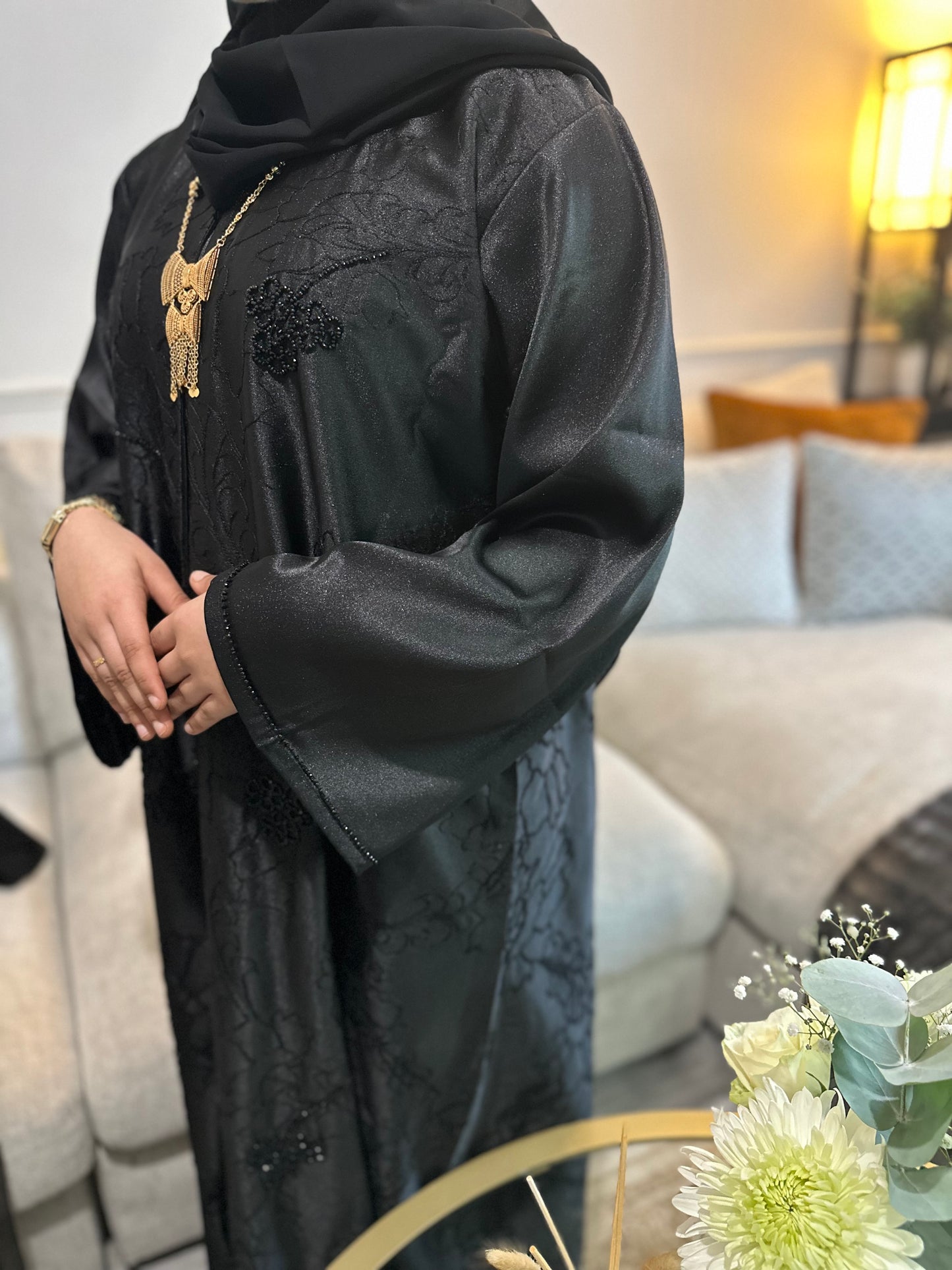 Midnight Bloom Abaya